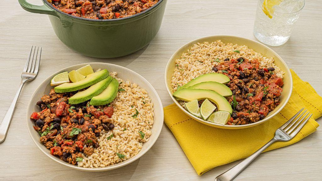 Hearty Brown Rice and Black Bean Chili