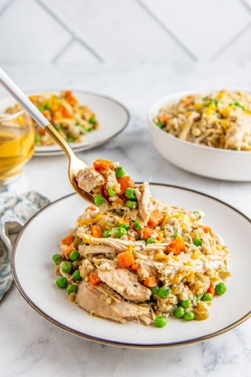 Hearty Crockpot Chicken and Rice Tenderloins