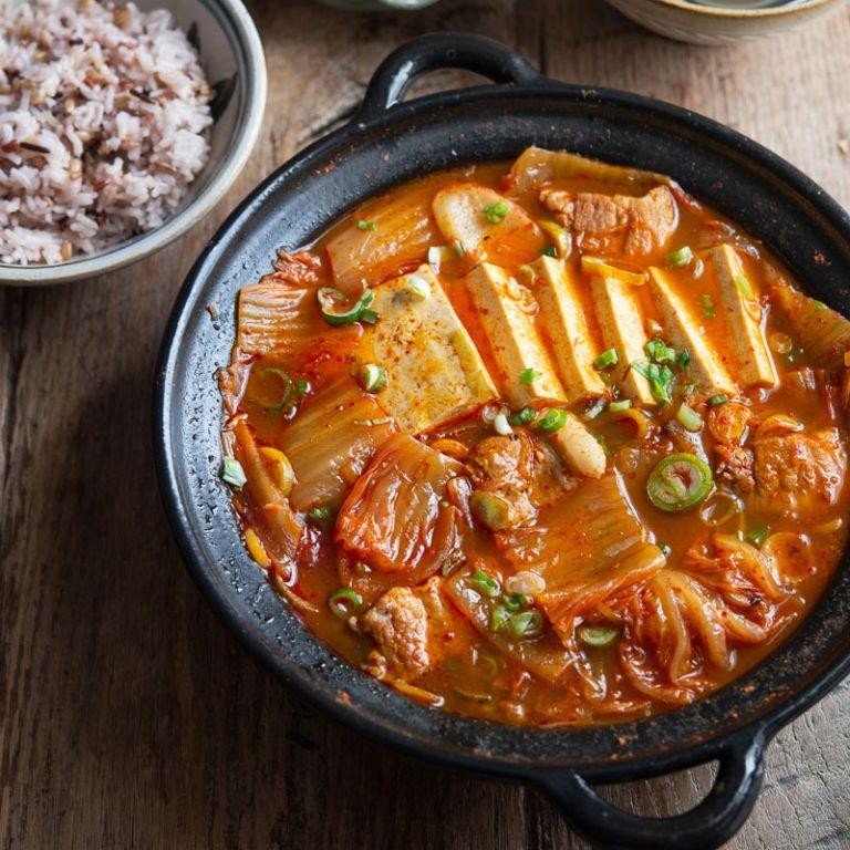 Hearty Korean Ground Pork Kimchi Stew