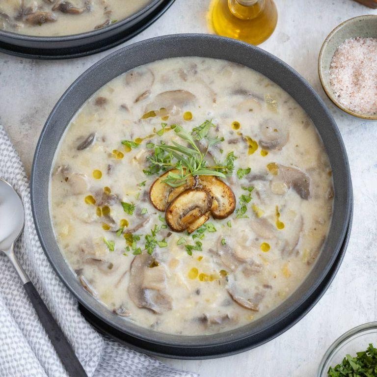 Hearty Mushroom and Leek Bisque