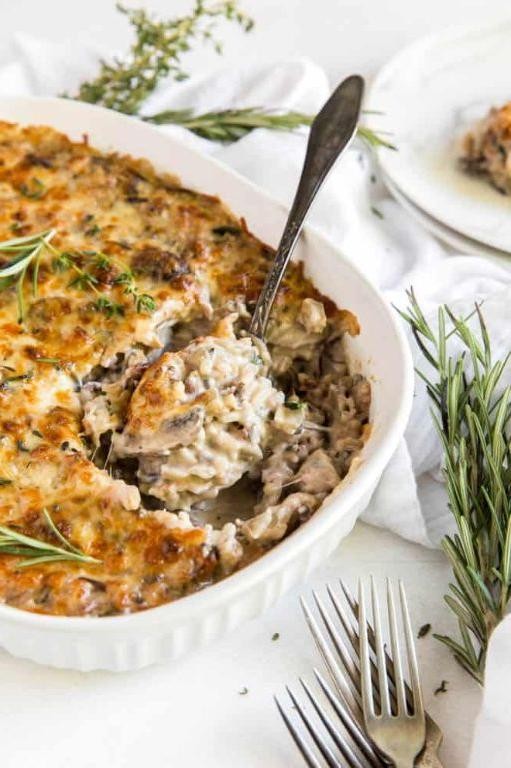 Hearty Mushroom and Rice Dump Casserole