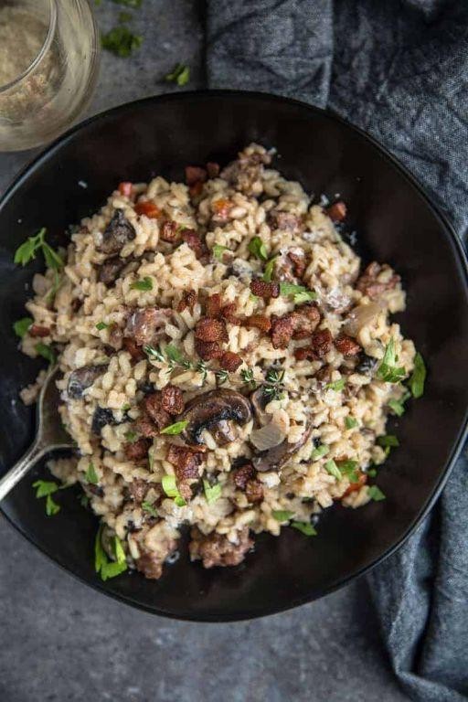 Hearty Mushroom and Sausage Risotto