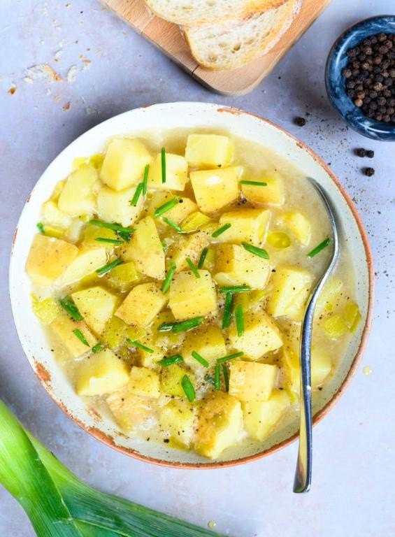 Hearty Potato Leek Soup with Half and Half