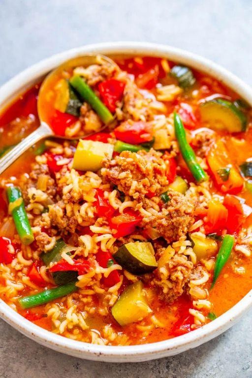 Hearty Sausage and Rice Soup