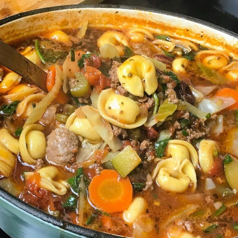 Hearty Sausage and Vegetable Tortellini Soup