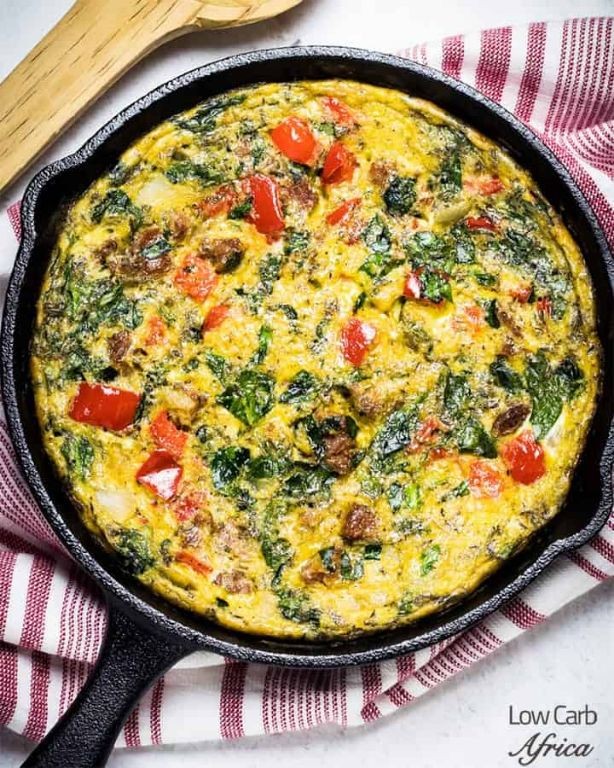 Hearty Summer Sausage and Spinach Frittata