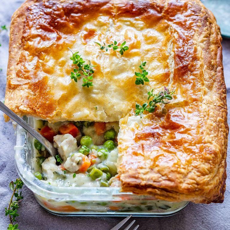 Hearty Vegetable and Chicken Pot Pie with Puff Pastry
