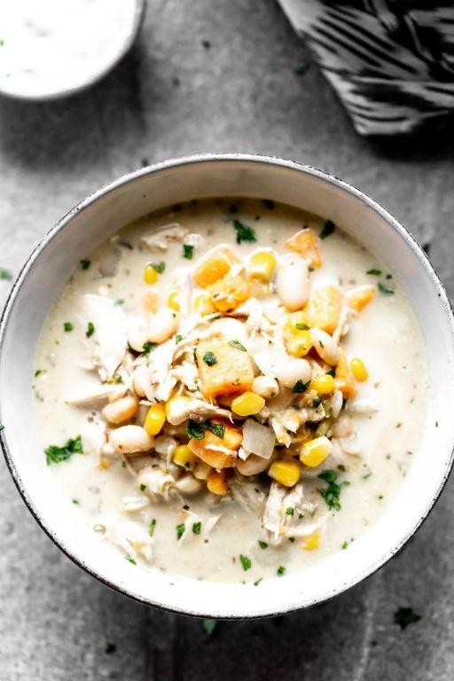 Hearty White Chicken Chili with Sweet Potatoes