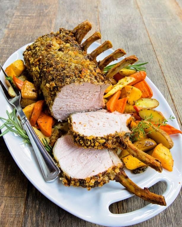 Herb Crusted Country Style Ribs with Roasted Vegetables