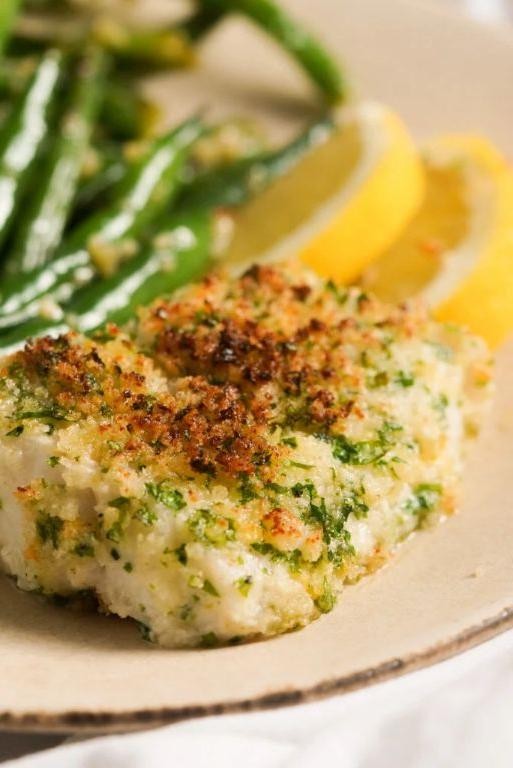 Herb Encrusted Parmesan Baked Cod