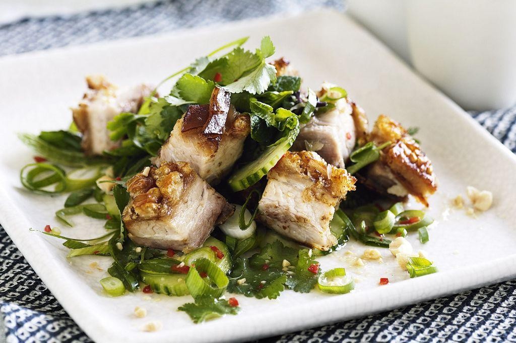 Herb Infused Keto Pork Belly Salads