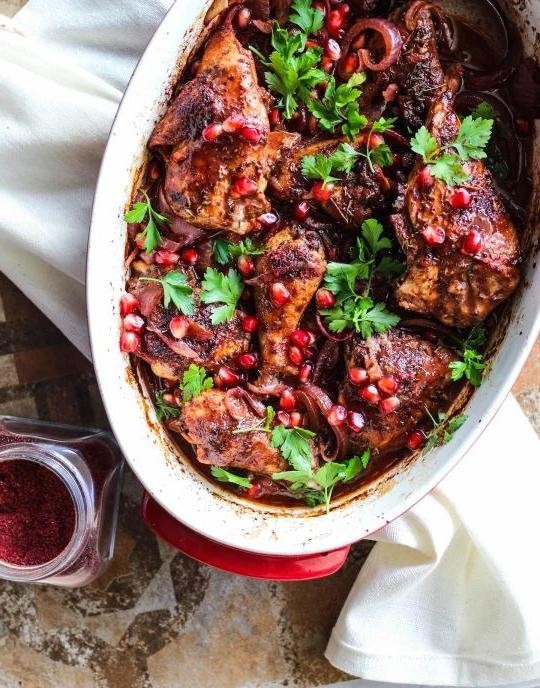 Herb Roasted Chicken with Pomegranate Dressing