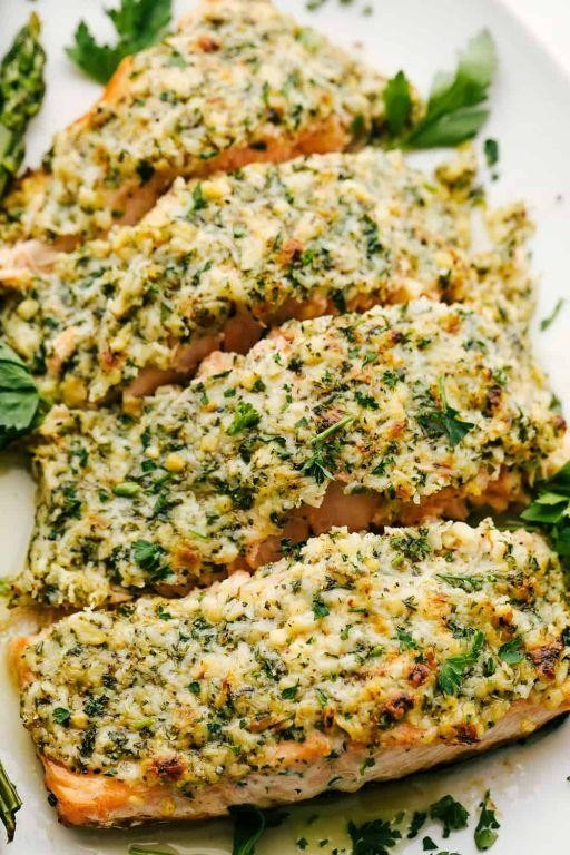 Herb and Parmesan Crusted Salmon in Foil
