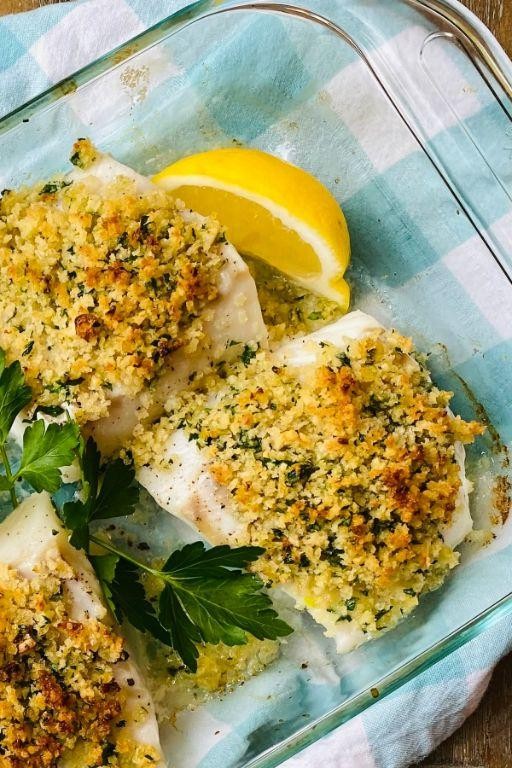 Herb-Crusted Baked Cod