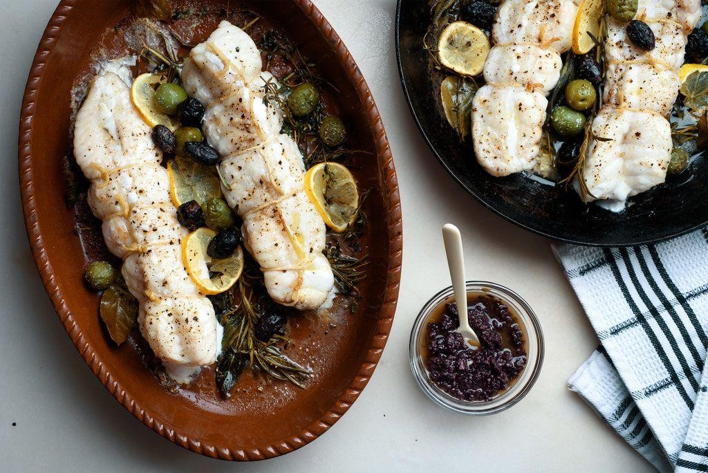 Herb-Crusted Baked Monkfish Fillets