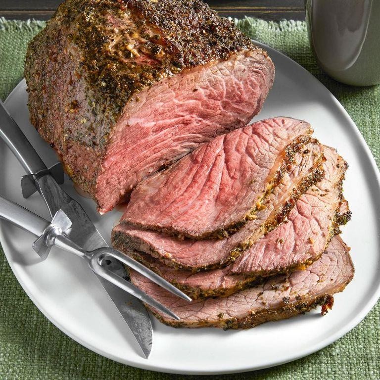 Herb-Crusted Bottom Round Roast