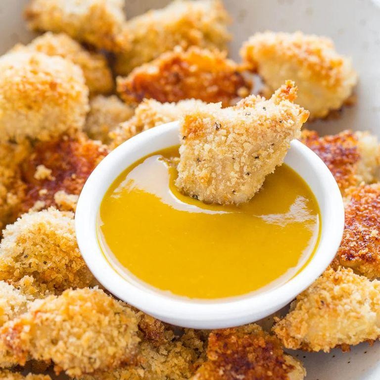 Herb-Crusted Chicken Bites with Honey Mustard Dip