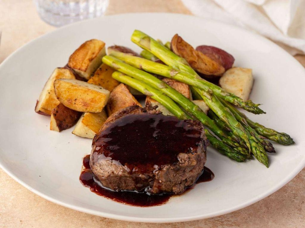 Herb-Crusted Fillet Steak with Balsamic Reduction