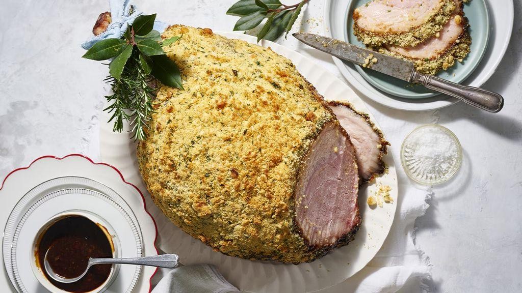 Herb-Crusted Ham with Garlic and Rosemary