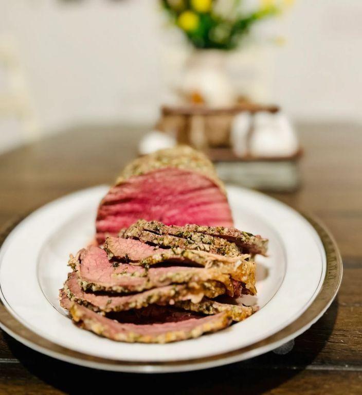 Herb-Crusted Slow Cooker Eye Round Roast