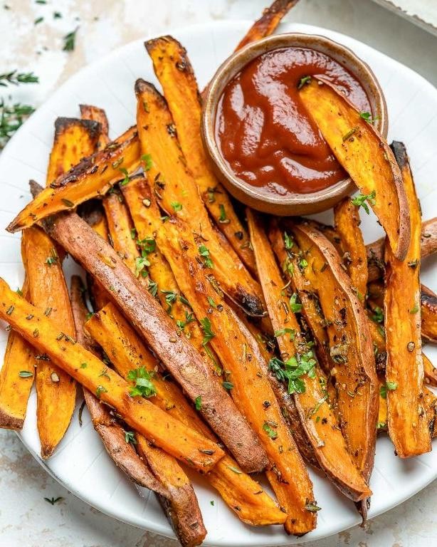 Herb-Crusted Sweet Potato Fries