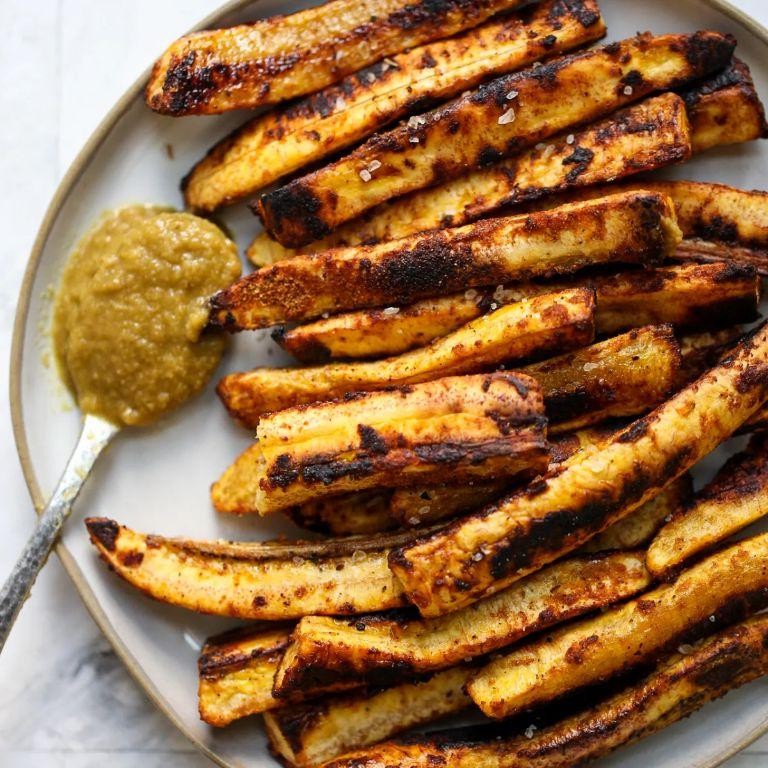 Herb-Infused Baked Plantain Wedges