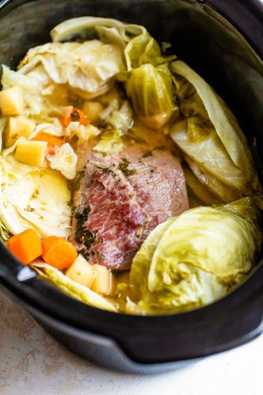 Herb-Infused Corned Beef and Cabbage in the Slow Cooker