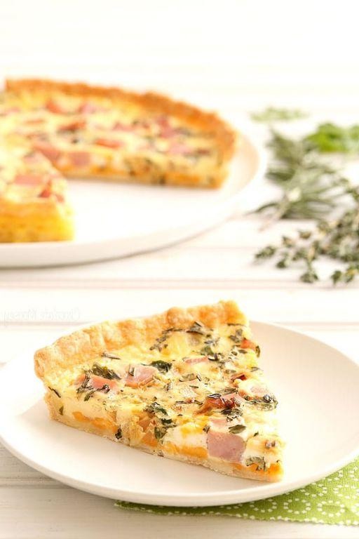 Herb-Infused Ham and Cheese Quiche