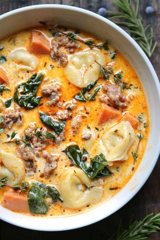 Herb-Infused Sausage Tortellini Soup with Fresh Thyme