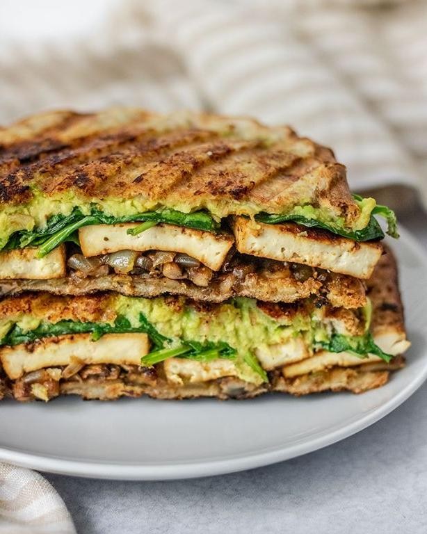 Herb-Marinated Tofu and Avocado Sandwich