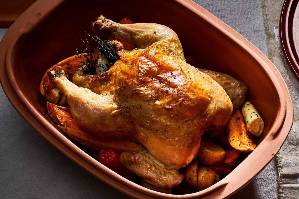 Herb-Roasted Chicken in a Clay Pot