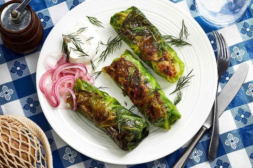 Herbed Fish Rolls with Cabbage Filling