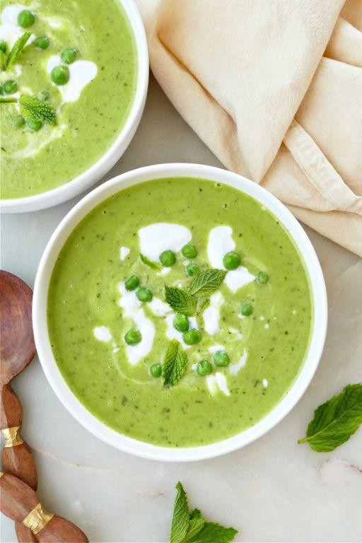 Herbed Green Pea and Mint Soup