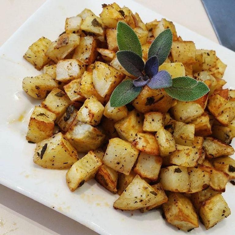 Herbed Hominy and Potato Hash