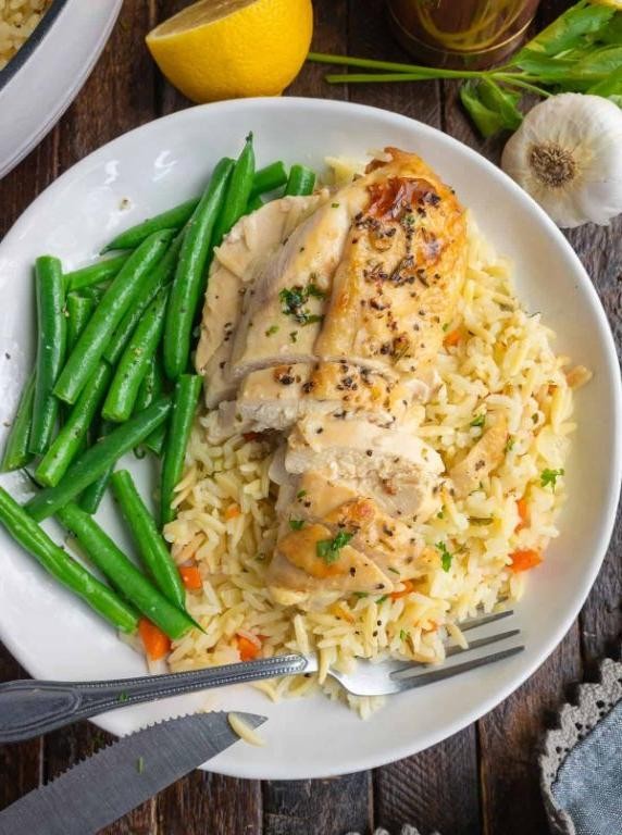 Herbed Lemon Chicken with Wild Rice Pilaf