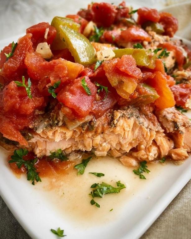 Herbed Mediterranean Slow Cooker Salmon