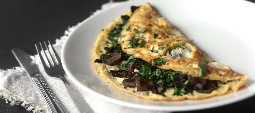 Herbed Mushroom and Spinach Omelette