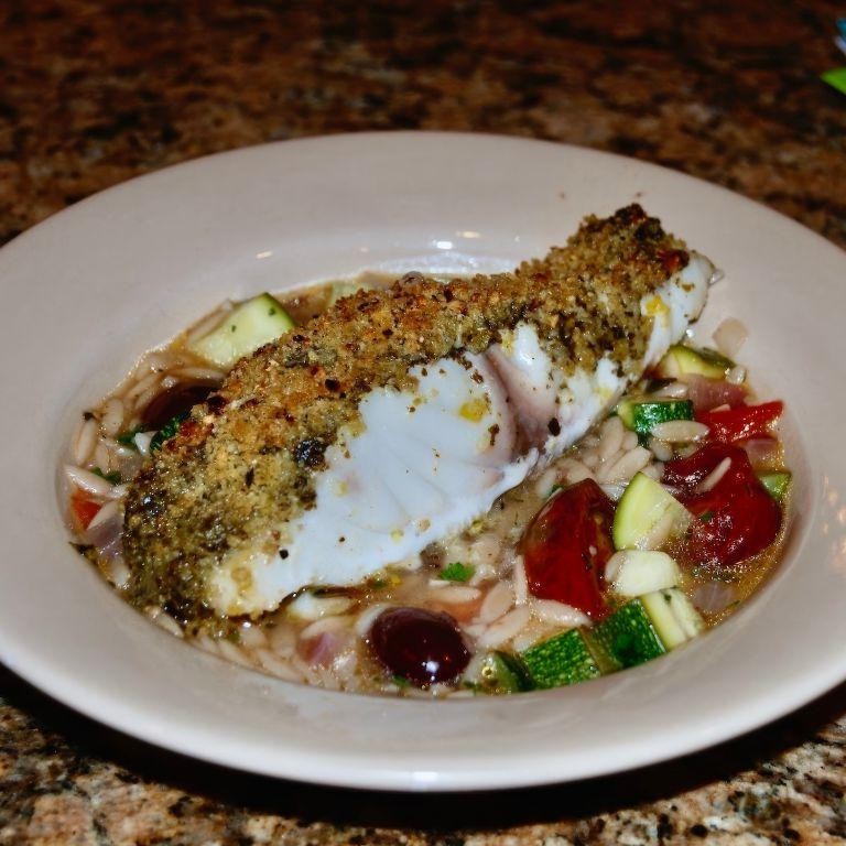 Herbed Parmesan Crusted Sea Bass