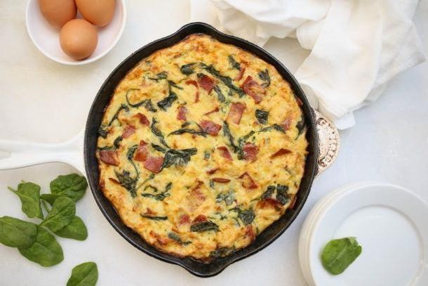Herbed Spinach and Hamburger Hash Brown Bake