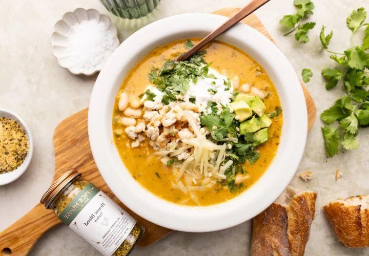 Herbed White Turkey Chili with Cilantro