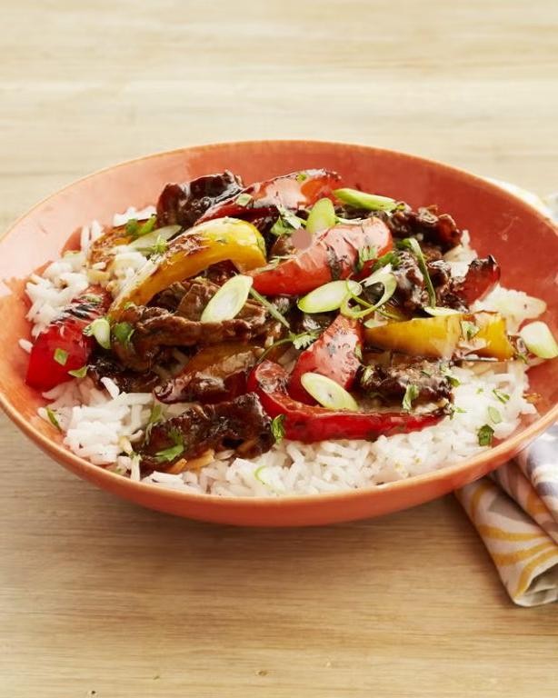 Hoison Glazed Pepper Steak and Vegetables