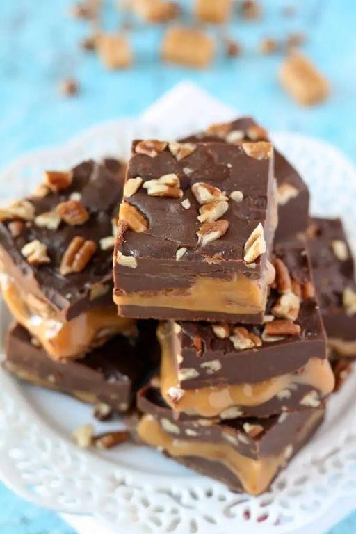 Homemade Turtle Fudge with Pecans