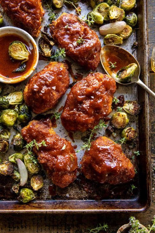 Honey Dijon Chicken with Roasted Brussels Sprouts