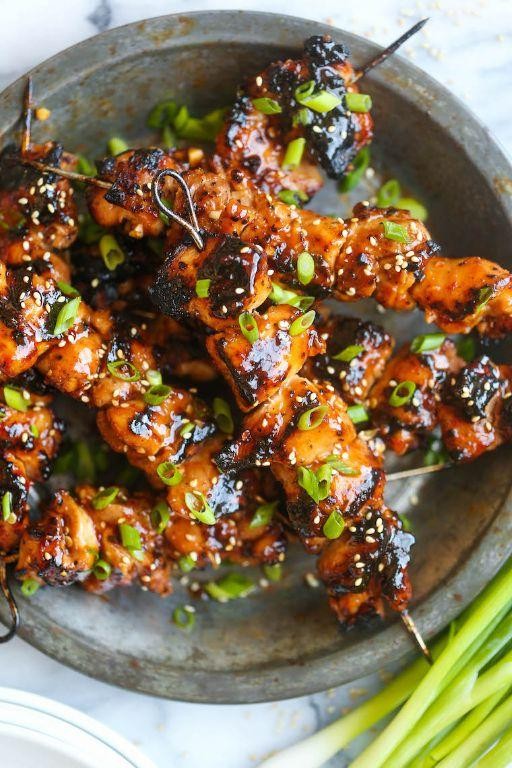 Honey Garlic Asian Chicken Kebabs