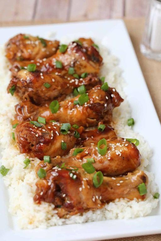 Honey Garlic Chicken Legs with Jasmine Rice