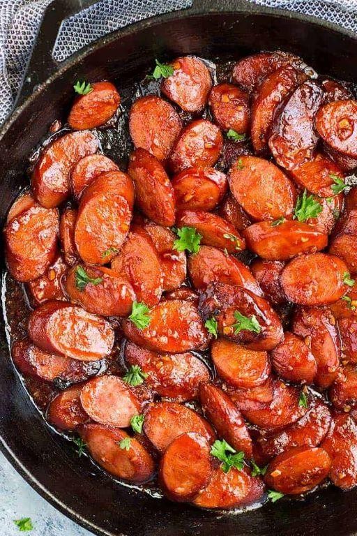 Honey Garlic Turkey Kielbasa Bites