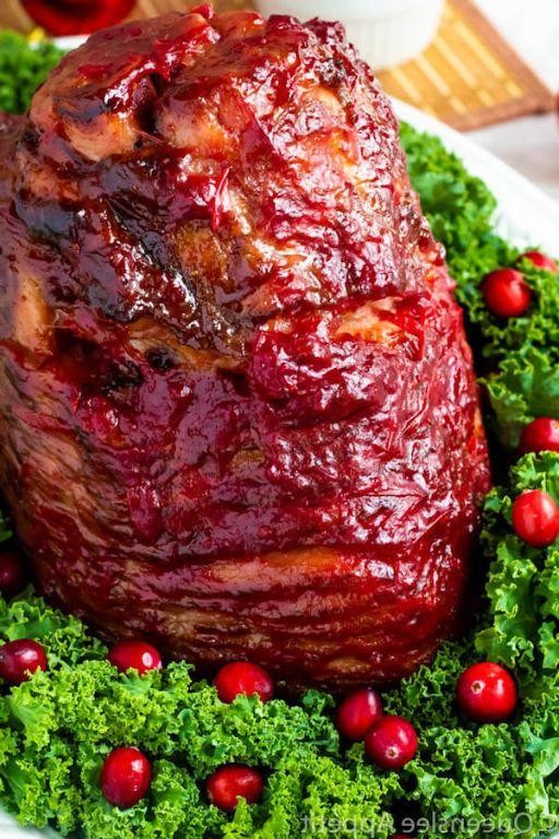 Honey Glazed Ham with Cranberry Sauce