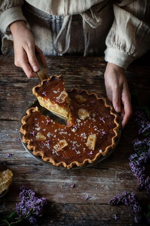 Honey Glazed Rhubarb Pie