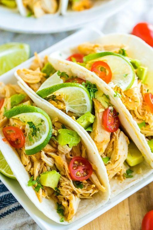 Honey Lime Crockpot Chicken Tacos