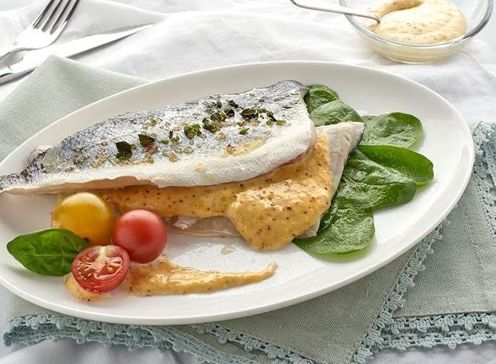 Honey Mustard Baked Sea Bass